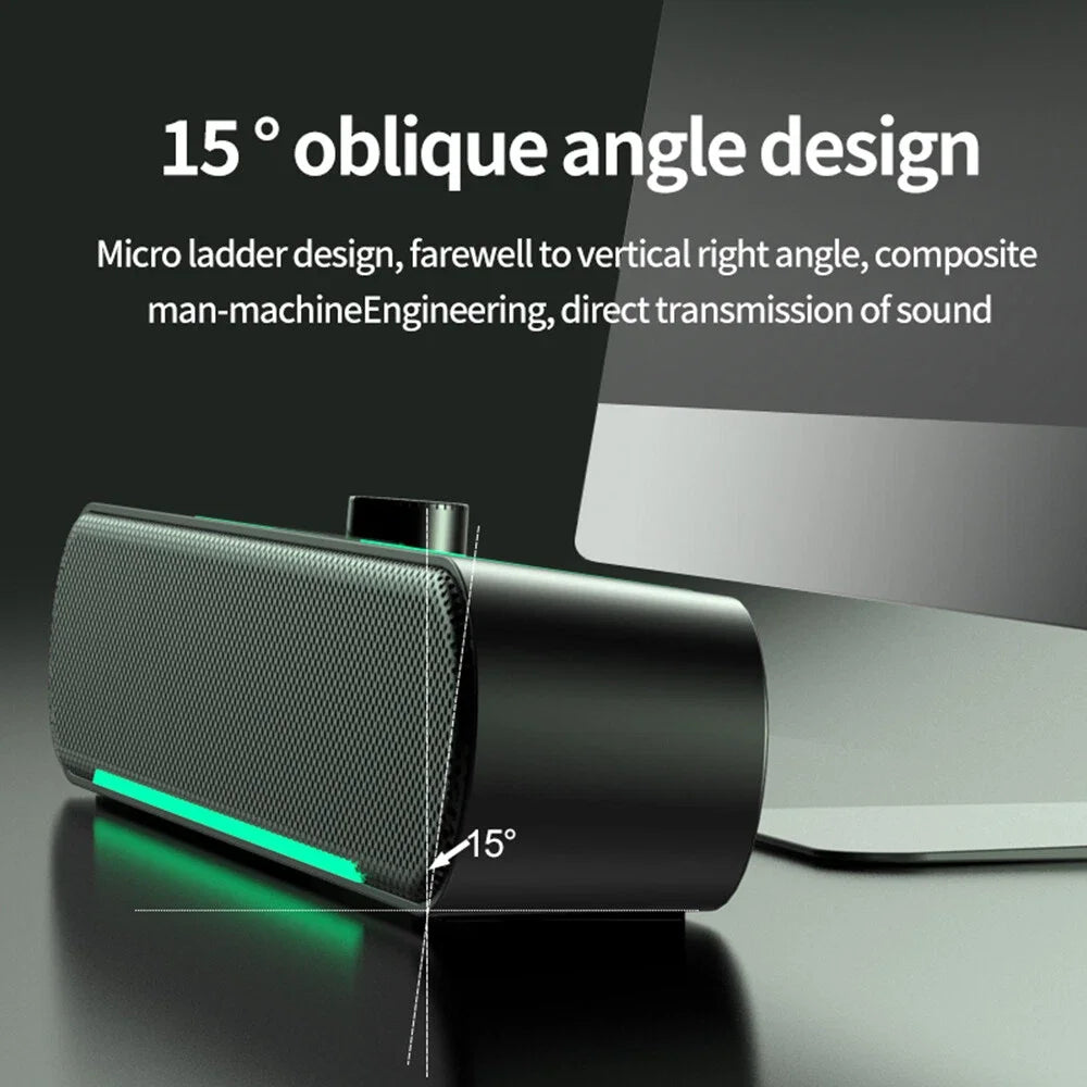 USB Powered Wired LED Light Speakers Computer Speakers for Desktop PC Laptop