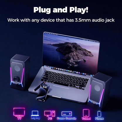 ROSON Computer Speakers, Gaming PC Speakers with Enhanced Bass and Volume Contro