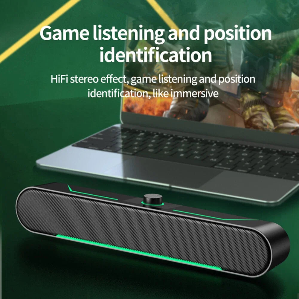 USB Powered Wired LED Light Speakers Computer Speakers for Desktop PC Laptop