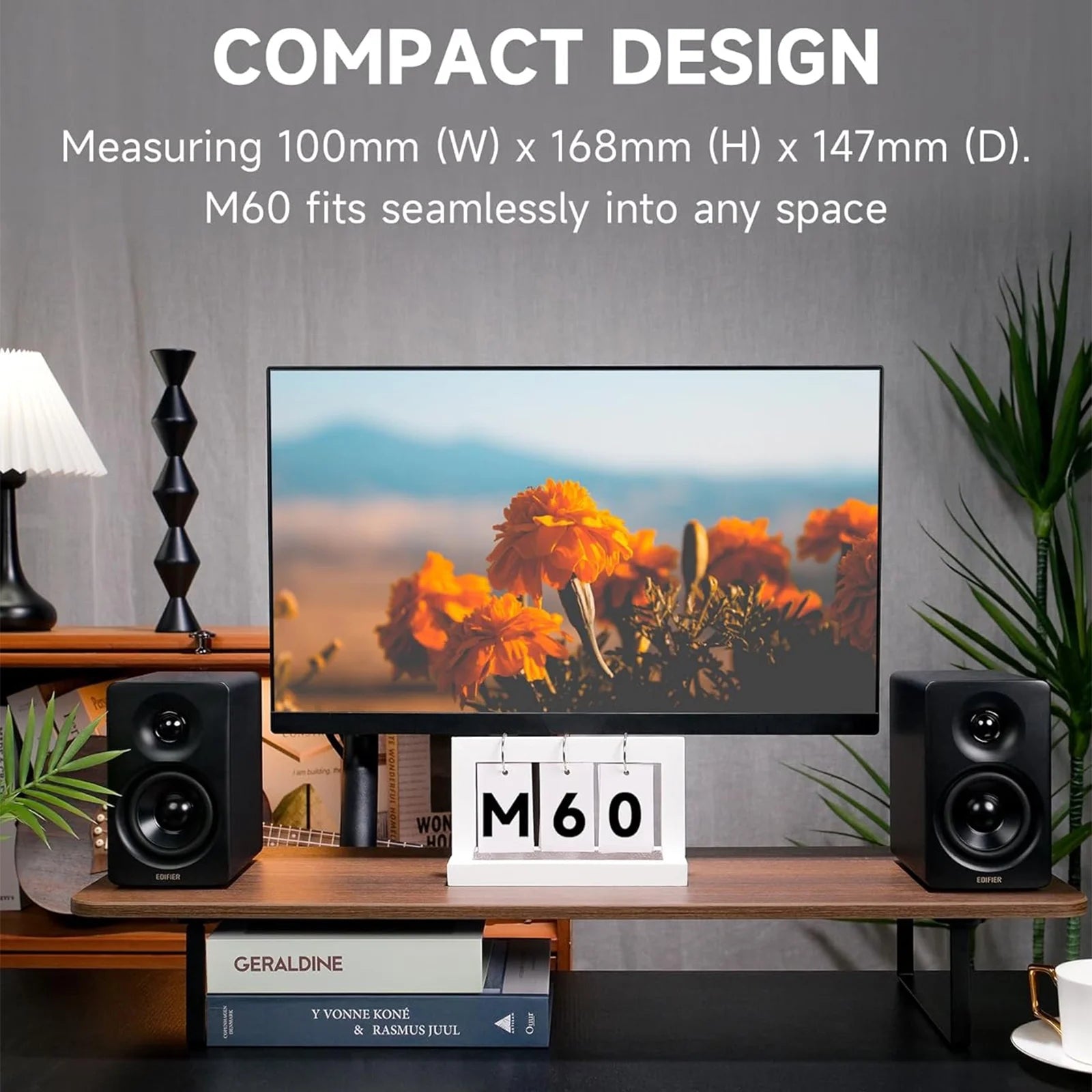 Bookshelf Speakers, 66W RMS Desktop Speakers, Hi-Res Audio & Hi-Res Wireless Audio Computer Speakers - Black