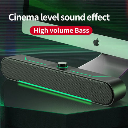 USB Powered Wired LED Light Speakers Computer Speakers for Desktop PC Laptop